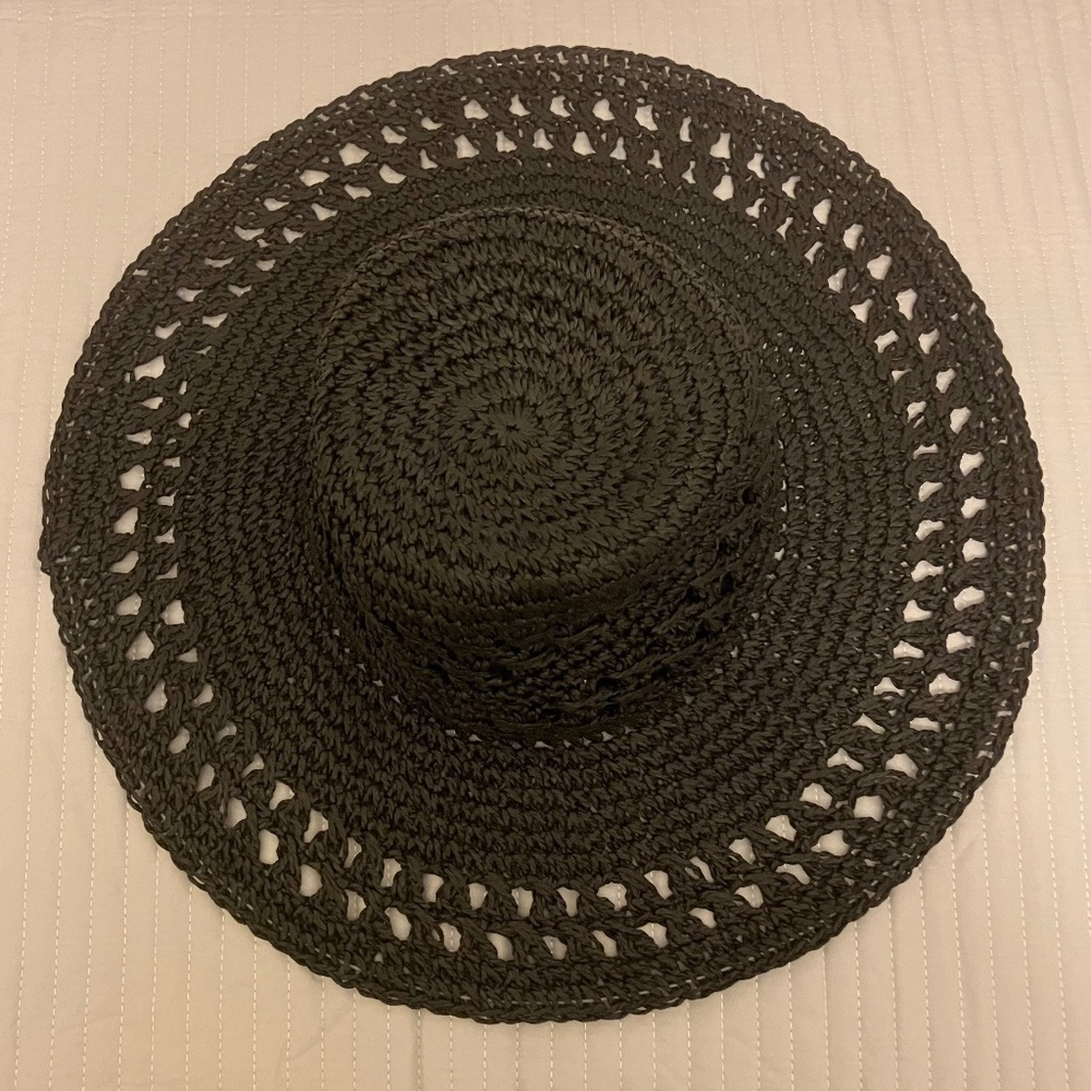 Time And Tru Women's Woven Straw Hat Black - One Size